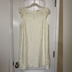 Monteau Cream Lace Sleeveless Dress